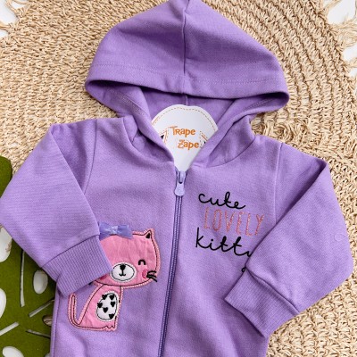  Inverno 2025 - Conj. Jaqueta Cute Love Kitty e Legging - Lilás